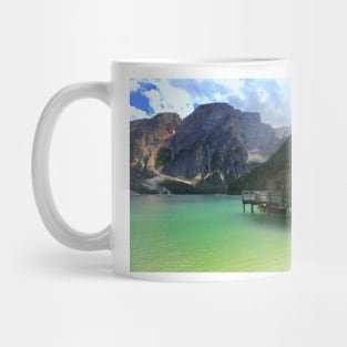 The boats house on Lake Braies Mug